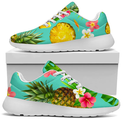 Blue Aloha Pineapple Pattern Print Sport Shoes GearFrost