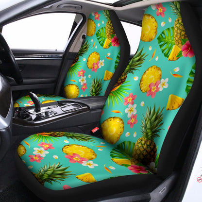 Blue Aloha Pineapple Pattern Print Universal Fit Car Seat Covers