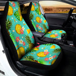 Blue Aloha Pineapple Pattern Print Universal Fit Car Seat Covers