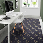 Blue And Beige Mantis Pattern Print Area Rug