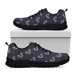 Blue And Beige Mantis Pattern Print Black Sneakers