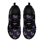Blue And Beige Mantis Pattern Print Black Sneakers