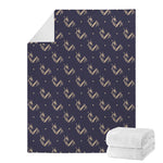 Blue And Beige Mantis Pattern Print Blanket