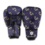 Blue And Beige Mantis Pattern Print Boxing Gloves