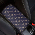 Blue And Beige Mantis Pattern Print Car Center Console Cover