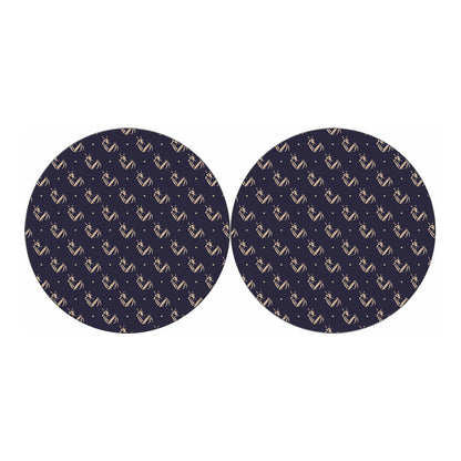 Blue And Beige Mantis Pattern Print Car Coasters