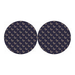 Blue And Beige Mantis Pattern Print Car Coasters