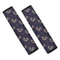 Blue And Beige Mantis Pattern Print Car Seat Belt Covers