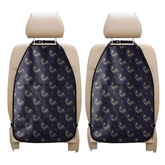 Blue And Beige Mantis Pattern Print Car Seat Organizers