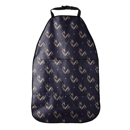 Blue And Beige Mantis Pattern Print Car Seat Organizers