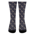 Blue And Beige Mantis Pattern Print Crew Socks