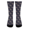 Blue And Beige Mantis Pattern Print Crew Socks