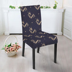 Blue And Beige Mantis Pattern Print Dining Chair Slipcover