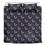 Blue And Beige Mantis Pattern Print Duvet Cover Bedding Set