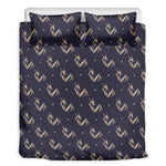 Blue And Beige Mantis Pattern Print Duvet Cover Bedding Set