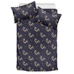 Blue And Beige Mantis Pattern Print Duvet Cover Bedding Set
