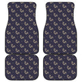 Blue And Beige Mantis Pattern Print Front and Back Car Floor Mats