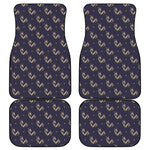 Blue And Beige Mantis Pattern Print Front and Back Car Floor Mats