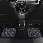 Blue And Beige Mantis Pattern Print Front and Back Car Floor Mats