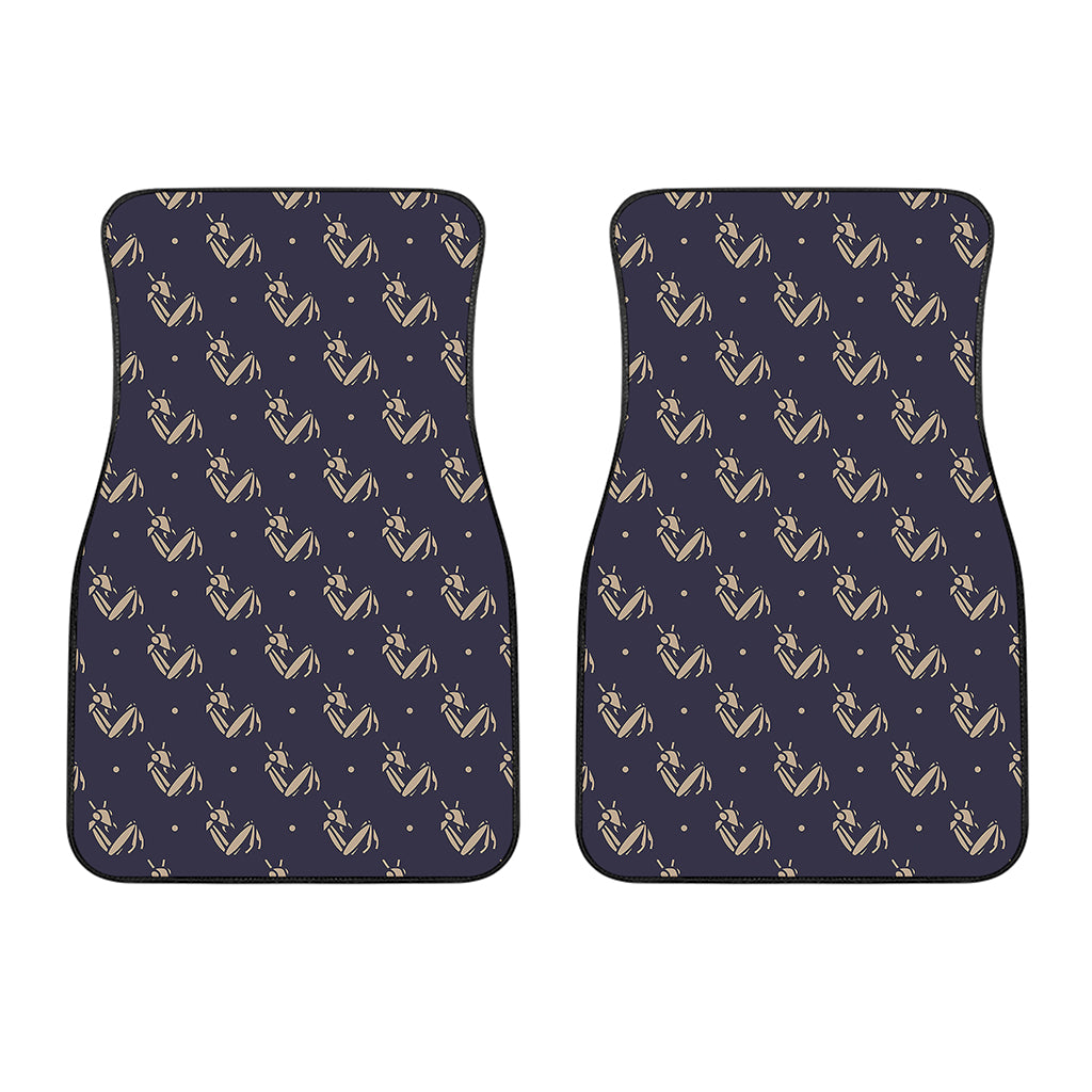 Blue And Beige Mantis Pattern Print Front Car Floor Mats