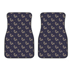 Blue And Beige Mantis Pattern Print Front Car Floor Mats