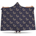 Blue And Beige Mantis Pattern Print Hooded Blanket