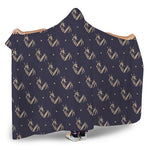 Blue And Beige Mantis Pattern Print Hooded Blanket