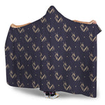 Blue And Beige Mantis Pattern Print Hooded Blanket