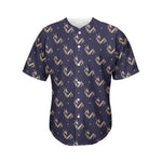 Blue And Beige Mantis Pattern Print Men's Baseball Jersey