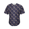 Blue And Beige Mantis Pattern Print Men's Baseball Jersey