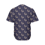 Blue And Beige Mantis Pattern Print Men's Baseball Jersey