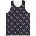 Blue And Beige Mantis Pattern Print Men's Tank Top
