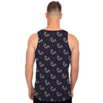 Blue And Beige Mantis Pattern Print Men's Tank Top