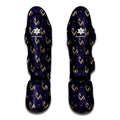 Blue And Beige Mantis Pattern Print Muay Thai Shin Guards