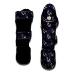 Blue And Beige Mantis Pattern Print Muay Thai Shin Guard