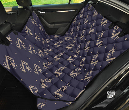 Blue And Beige Mantis Pattern Print Pet Car Back Seat Cover