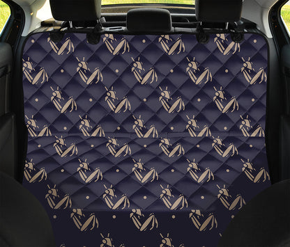 Blue And Beige Mantis Pattern Print Pet Car Back Seat Cover
