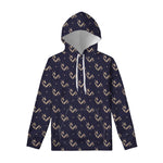 Blue And Beige Mantis Pattern Print Pullover Hoodie