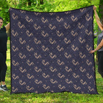 Blue And Beige Mantis Pattern Print Quilt