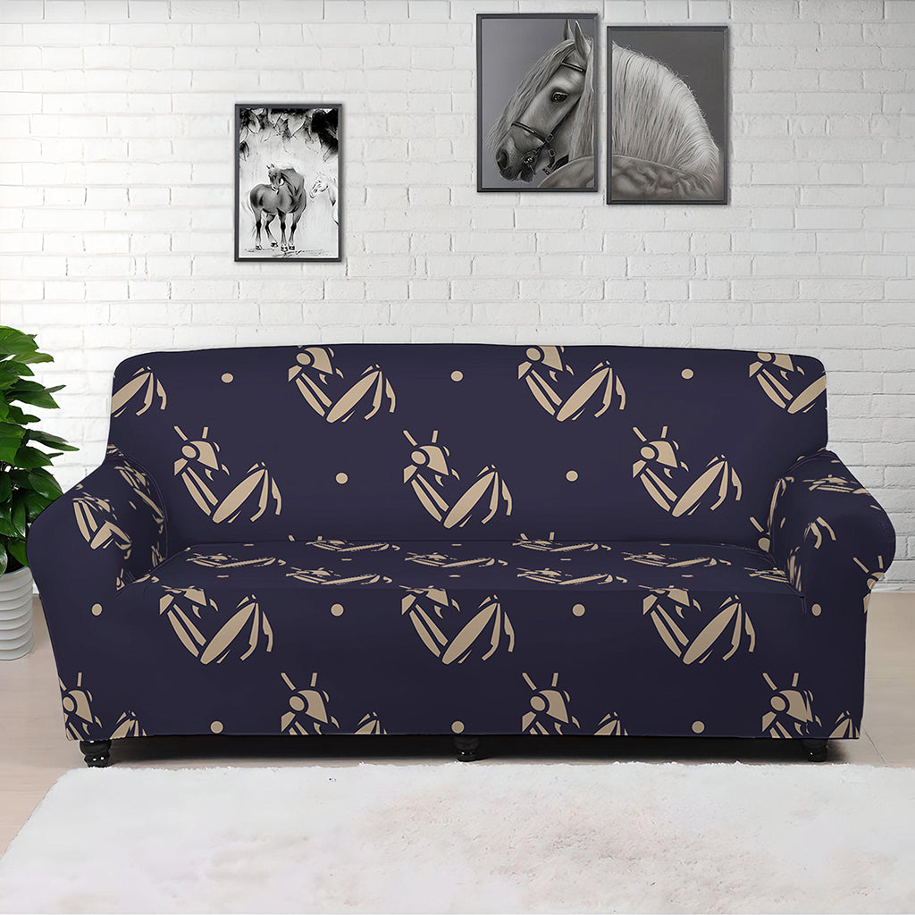 Blue And Beige Mantis Pattern Print Sofa Cover