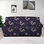 Blue And Beige Mantis Pattern Print Sofa Cover