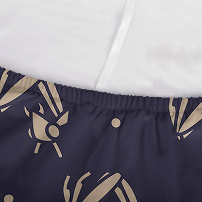 Blue And Beige Mantis Pattern Print Sofa Cover
