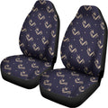 Blue And Beige Mantis Pattern Print Universal Fit Car Seat Covers