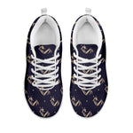 Blue And Beige Mantis Pattern Print White Sneakers