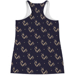 Blue And Beige Mantis Pattern Print Women's Racerback Tank Top