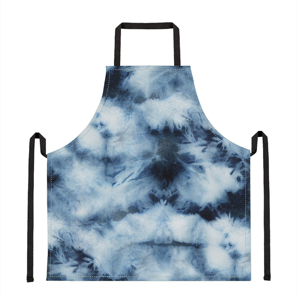 Blue And Black Acid Wash Tie Dye Print Apron