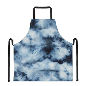 Blue And Black Acid Wash Tie Dye Print Apron