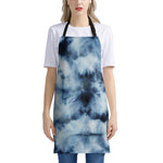 Blue And Black Acid Wash Tie Dye Print Apron