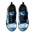 Blue And Black Acid Wash Tie Dye Print Black Sneakers