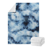 Blue And Black Acid Wash Tie Dye Print Blanket